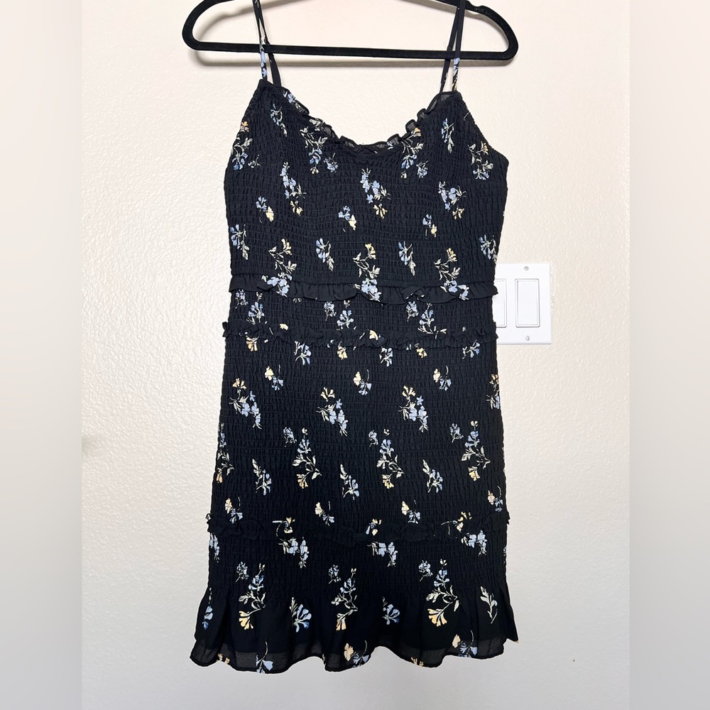 A&F Floral Black Dress with Spaghetti Straps